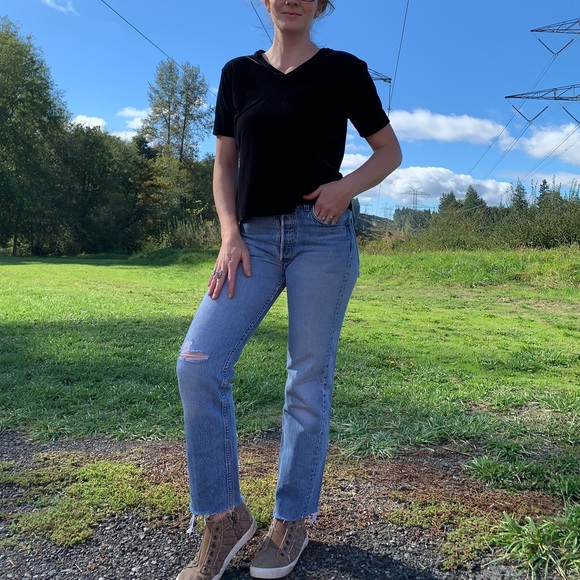 VINTAGE Velvet / velour stretchy v neck short-sleeve blouse fall favs classic - Picture 2 of 12